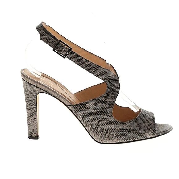 Kate Spade Leather Reptile Embossed Sandals Slingback Peep Toe Sz 8 M ITALY - Picture 1 of 5